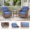 3 Pieces Outdoor Gliders Chairs Swivel Chairs with Side Table Set of 3 - 4 of 4