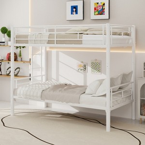 Bellemave Twin Over Twin Metal Bunk Bed for Kids, Sturdy Steel Frame with Ladder & Guardrails, Convertible Into 2 Beds, No Box Spring Needed - 1 of 4