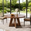 ORRD 47 Inch Round Dining Table for 4-6, Wood Pedestal Table with Walnut Finish for Kitchen and Small Space，Walnut - 2 of 4