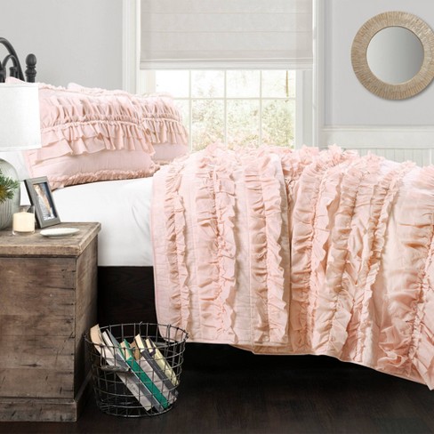 3pc Full/queen Belle Quilt Set Pink - Lush Décor : Target