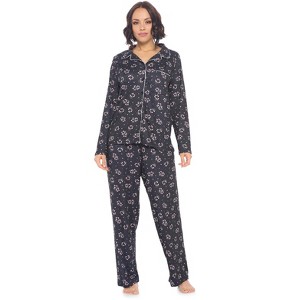 Casual Nights Women's Long Sleeve Rayon Button Down Pajama Set - 1 of 4