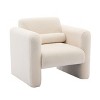Homy Casa Modern Bouclé Accent Chair with Curved Silhouette and Cylindrical Pillow, for Living Room or Bedroom - 2 of 4