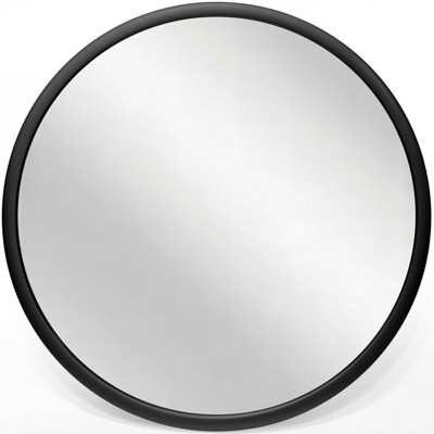 Infinity Instruments 20083BK Nera 22 Inch Round Hanging Wall Mounted Decorative Mirror with Black Matte Frame