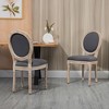 HOMCOM French-Style Upholstered Dining Chairs Set of 2, Armless Accent Side Chairs with Linen-Touch Upholstery, Set of 2, Gray - 2 of 4
