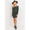 Hello Miz Women's Ribbed Off Shoulder Long Sleeve Bodycon Maternity Dress - 4 of 4
