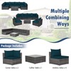 Tangkula Set of 7 Patio Wicker Furniture Set Outdoor Rattan Sectional Sofa with Seat & Back Cushions 2 Throw Pillows Blue - 3 of 4