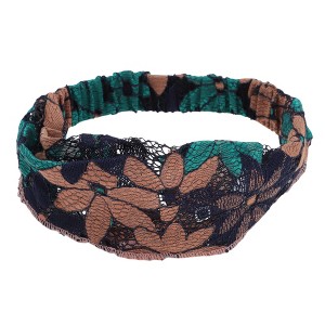 Unique Bargains Women's Flower Lace Wide Headband 1 Pc - 1 of 4
