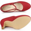 Allegra K Women's Round Toe Platform Ankle Strap Chunky Heel Pumps - 4 of 4