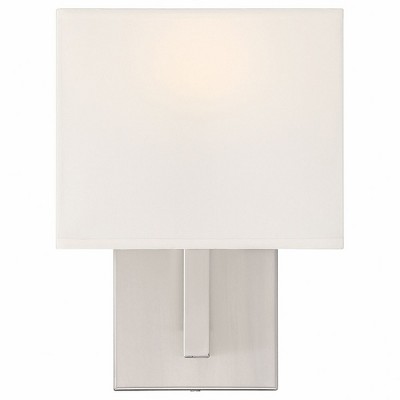 Mid Town Brushed Steel LED Wall Sconce with Milky Shade