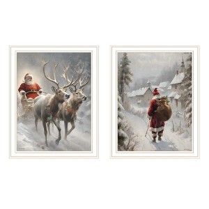 Whisen 2-Piece Vignette On The Eve of Christmas Black Framed Wall Art, Bedroom Wall Art by Jo Moulton - 1 of 4