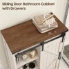 Farmhouse Storage Cabinet with Drawers and Sliding Door for Bathroom, Kitchen, Living Room - 3 of 4