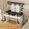 PAGED Vanity Desk Stylish Makeup Vanity Desk with Lights, Extendable Side Table and Stool for Bedroom - 2 of 4