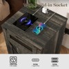 End Table with Charging Station, Nightstand with Drawer & X Barn Door - 4 of 4