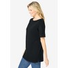 Woman Within Plus Size Perfect Cuffed Elbow-Sleeve Boat-Neck Tee - 4 of 4