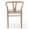 Grungis Wishbone Modern Dining Chairs with Adjustable Feet,Metal Dining Chairs with Woven Cushion,Rattan Dining Chair for Kitchen,Set of 2,Natural - 4 of 4