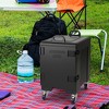 Costway 81 Quart Insulated Food Pan Carrier Stackable 5 Full-Size Pan with 4 Wheels - 4 of 4