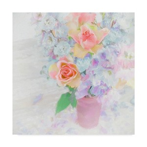 24" x 24" Larkspur And Roses by Cora Niele - Trademark Fine Art: Canvas Botanical Digital Art for Home Decor - 1 of 4