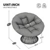 40"W/41.5"W Ergonomic Wicker Papasan Chair with Cloud Thick Density Fabric Cushion, Fluid 360 Degree Swivel Patio Chair - ModernLuxe - 3 of 4