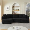 120.9" Oversized Modern Curved Corduroy Sectional Sofa with Throw Pillows, L-Shaped Sleeper Couch for Living Room or Family Lounge – The Pop Home - 2 of 4