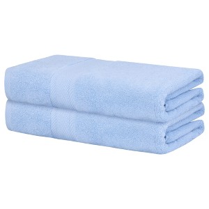 Unique Bargains Cotton Highly Absorbent Lightweight Quick Dry Bath Towels 2 Packs - 1 of 4