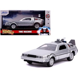 DeLorean DMC (Time Machine) Silver "Back to the Future Part II" (1989) Movie "Hollywood Rides" 1/32 Diecast Car by Jada - 1 of 4
