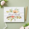 Paper Junkie Floral Guest Book for Reception, Baby Shower with 56 Sheets/112 Pages, Bookmark Ribbon (8x6 in) - 2 of 4