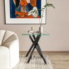 Dolonm 17.72" Square Tempered Glass End Table with Metal Legs, Set of 2, Modern Living Room Side Tables - 3 of 4