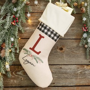 FIONECA Festive Foliage Personalized Christmas Stocking
,Ivory - 1 of 1