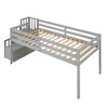 Twin Size Loft Bed, Pine Wood Twin Loft Bed Frame With Staircase Storage Space Slide Full-length Safety Guardrails For Bedroom No Box Spring Needed - 3 of 4