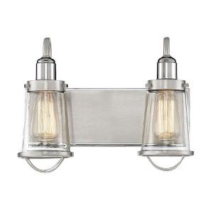 Savoy House Lansing 2 - Light Vanity in  Satin Nickel/Polished Nickel - 1 of 4