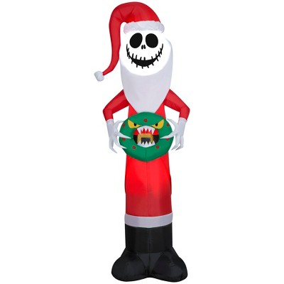 Nightmare Before Christmas Airblown Inflatable Door Hanger Jack Skellington  Head w/Streamers, 6.5 ft Tall