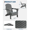 Folding Adirondack Chair, HDPE Outdoor All-Weather Fire Pit Chairs, Modern Lounger Adirondack Chairs Ergonomic Extended Backrest Grey - 3 of 4