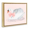 Stupell Industries White Swan with Pink Ribbon Floating Frame Canvas Art, Gold, 31" x 25" - 2 of 4