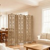 Wooakway Rustic Folding Wood Room Divider Vintage Freestand Privacy Screen for Room Seperation Living Room Bedroom Office Room - 2 of 4