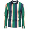 Mens Polo Shirts Vintage Vertical Striped Lapel Collar Button Down Golf Football Sports T Shirt - 2 of 4