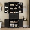 TIRAMISUBEST Bathroom Storage Cabinet with 2 Drawers with Slide Rails, Freestanding Bathroom Floor Cabinet with Adjustable Shelf and 4 Doors - 3 of 4