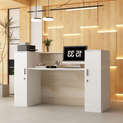 FUFU&GAGA Reception Desk with Lockable Door & Nepal | Ubuy