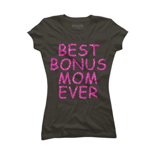 Junior's Design By Humans Best Bonus Mom Ever Stepmom Love By MeowShop T-Shirt - 1 of 2