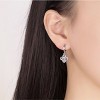 Paaaawaters 14k White Gold Overlay 5A Cubic Zirconia Forever Love 4 Clover Drop Earrings - 4 of 4