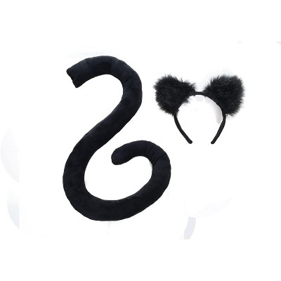 Underwraps Black Cat Tail & Ears Adult Costume Set