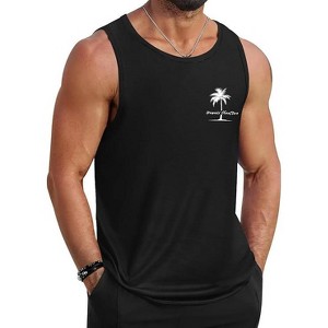 COOFANDY Mens Beach Tank Tops Summer Cotton Sleeveless Graphic T