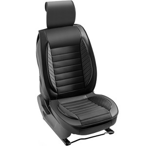 VEVOR Seat Covers, Universal Car Seat Covers Front Seats, 2pcs Faux Leather Seat Cover, Semi-enclosed Design, Detachable Headrest - 1 of 4