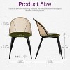 TYBOATLE Rattan Dining Chairs Set of 4, Black Mid-Century Modern Chairs with Faux Leather Cushion & Adjustable Foot Pads for Kitchen or Dining Room - 4 of 4