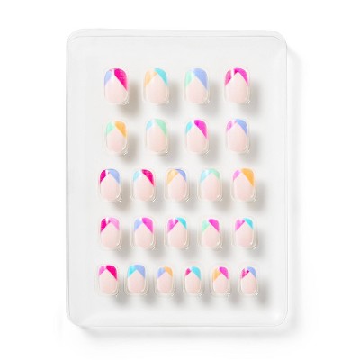 Press-On Nail Set - Geometric French - 24pc - More Than Magic&#8482;_1