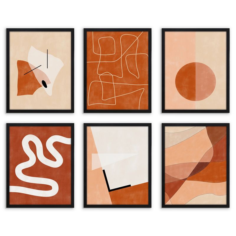 Americanflat 8" x 10"Terracotta Burnt Orange Shapes by The Print Republic - 6 Piece Framed Wall Art Set, 2 of 6