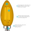 Luxrite E12 LED Filament Yellow Light Bulbs, 4.5W (40W Equivalent), Colored Glass Candelabra Bulb, UL Listed, E12 Base, Indoor Outdoor 6 Pack - 4 of 4