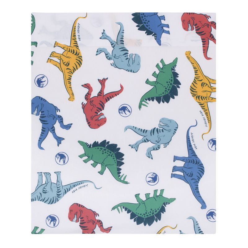 Universal Jurassic World Wild and Free Blue, Green, and Yellow Dinosaur 4 Piece Toddler Bed Set, 4 of 9