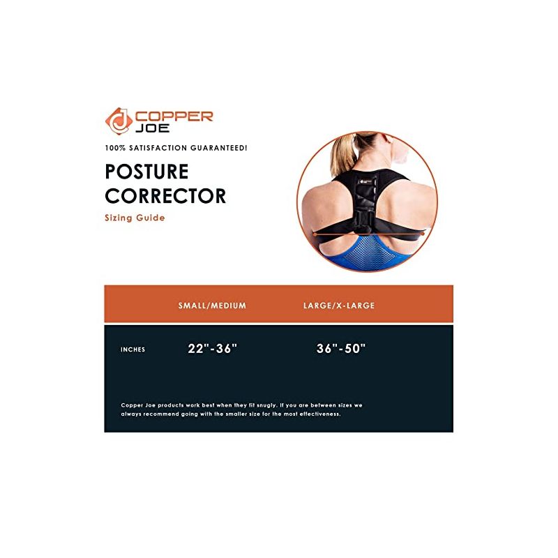 Copper Joe Posture Corrector ULTIMATE COPPER Fully Adjustable Straightener for Mid Upper Spine Support Neck Shoulder Clavicle & Back Pain Relief, 2 of 8