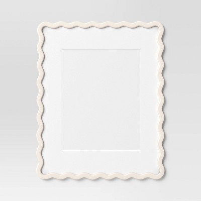 16"x20" Matted to 11"x14" Wavy Frame White - Room Essentials™
