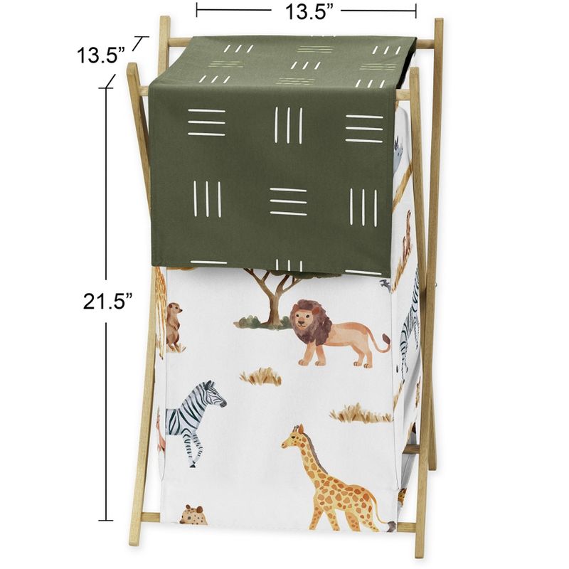 Sweet Jojo Designs Boy or Girl Gender Neutral Unisex Laundry Hamper Jungle Animals Multicolor, 6 of 8